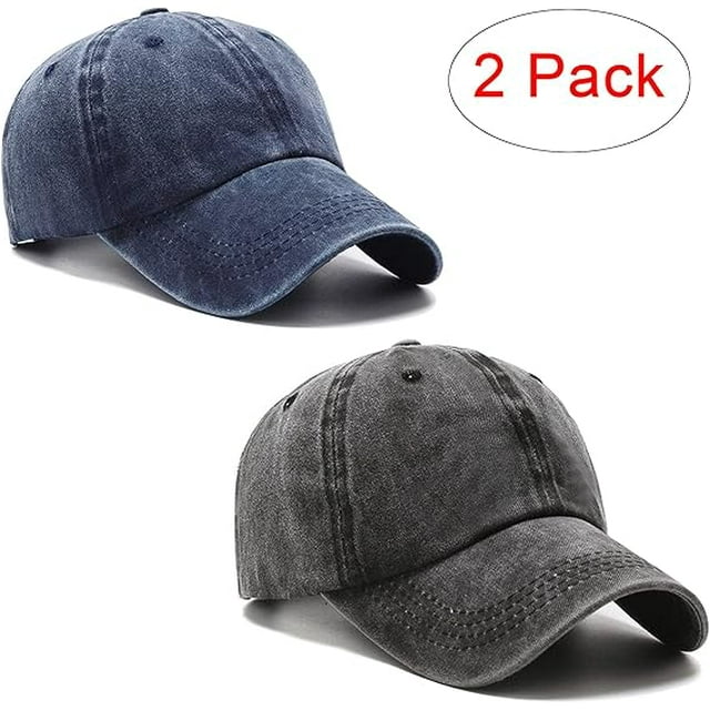 2 Packs Vintage Washed Distressed Baseball Cap Golf Dad Hat for Men Women